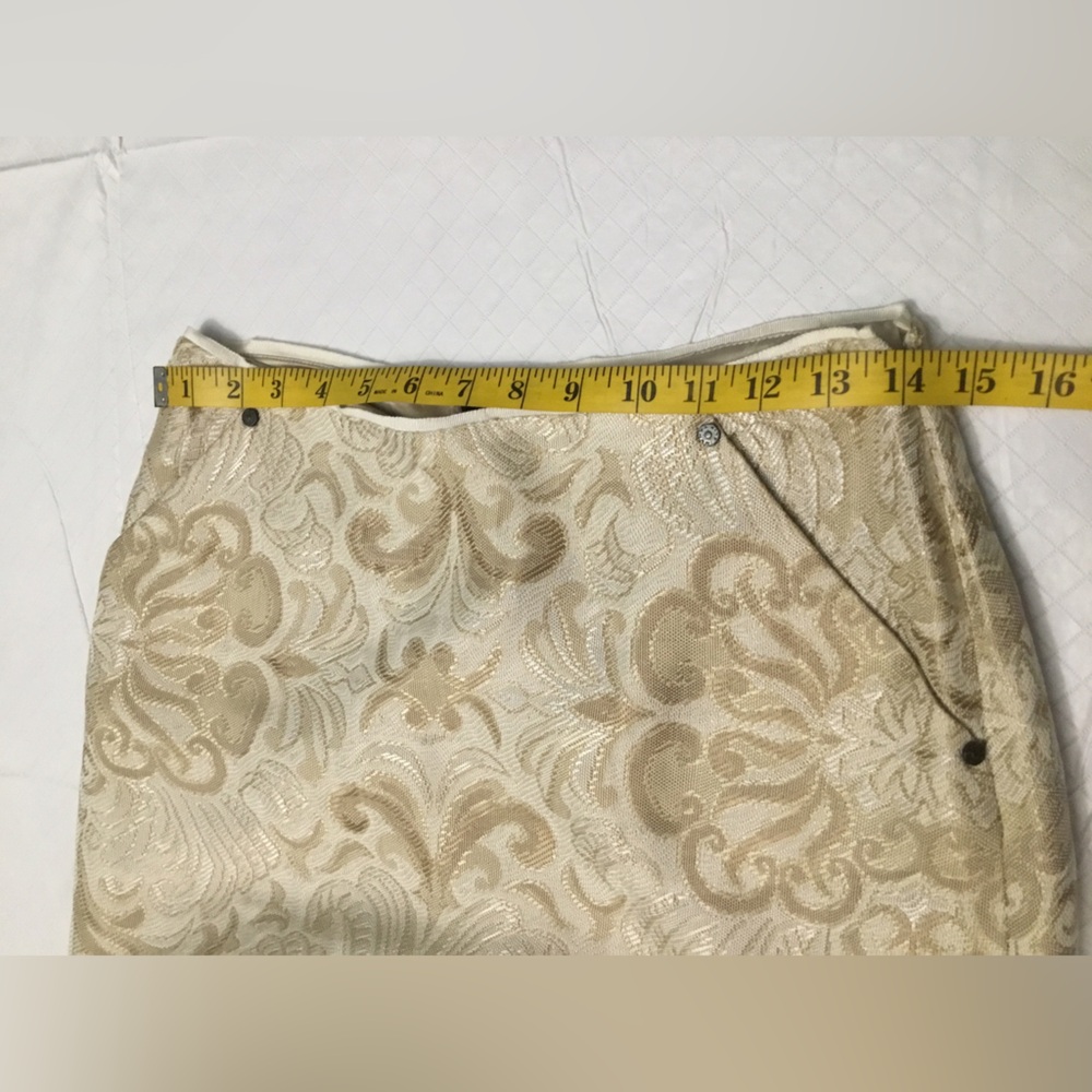 Elie Tahari Cream & Gold Brocade A-Line Skirt - Picture 10 of 14